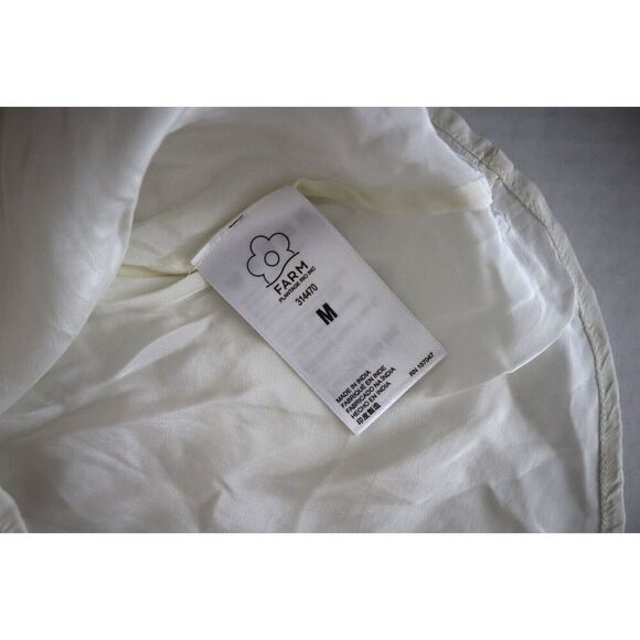 Farm Rio x Anthropologie Women's Sz Medium Ivory/Cream Lace Inset Blouse - Picture 6 of 13